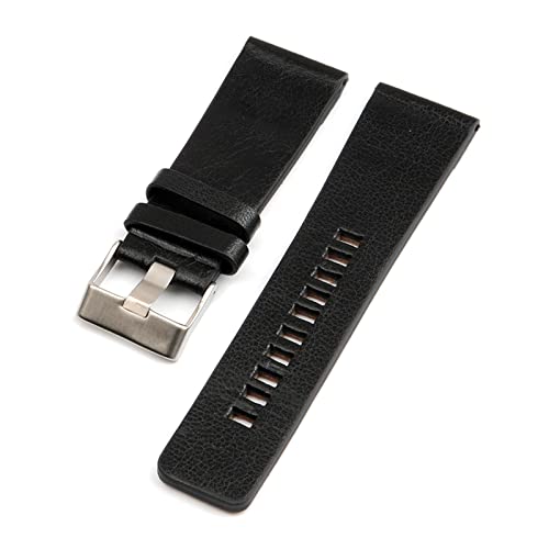 Uhrenarmband aus echtem Leder für Herren, 26mm, 27mm, 28mm, 30mm, 32mm, 34mm, Uhrenarmband, Uhrenzubehör, Schwarz, 26mm von SAXTZDS