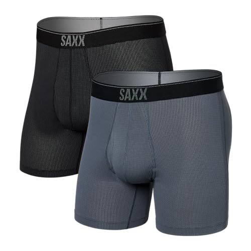 SAXX Herren Unterwäsche Boxer Briefs - Daytripper Boxershorts mit integrierter Beutelunterstützung - 2er Pack Unterwäsche für Männer, Turbulence/Black II, Large-X-Large SAXX Herren Unterwäsche Boxer Briefs - Daytripper Boxershorts mit integrierter Beutelunterstützung - 2er Pack Unterwäsche für Männer, Turbulence/Black II, Large-X-Large von SAXX Underwear Co.