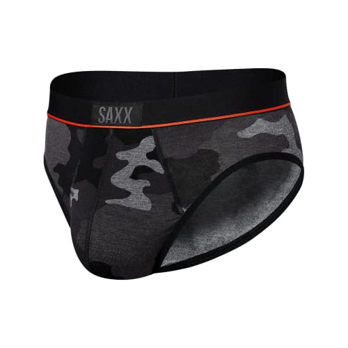 SAXX Herren Unterwäsche - Ultra Super Soft Slip mit integrierter Tasche Unterstützung - Unterwäsche für Herren, Supersize Camo-Black, Large von SAXX Underwear Co.