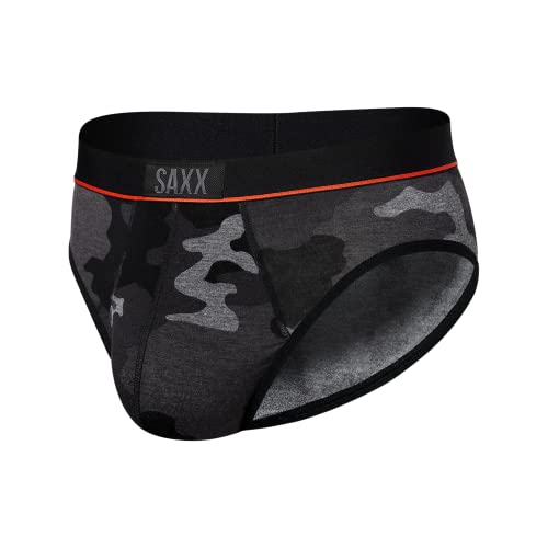 SAXX Herren Unterwäsche - Ultra Super Soft Slip mit integrierter Tasche Unterstützung - Unterwäsche für Herren, Supersize Camo-Black, Medium von SAXX Underwear Co.