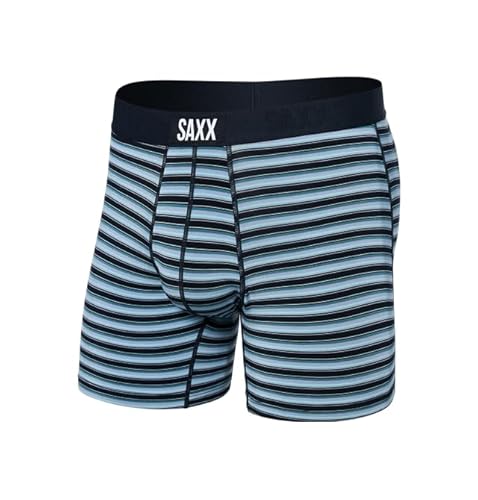 SAXX Herren Unterwäsche - Vibe Super Soft mit integrierter Beutelunterstützung - Unterwäsche für Männer, Micro Field Stripe-dk Ink, X-Large von SAXX Underwear Co.