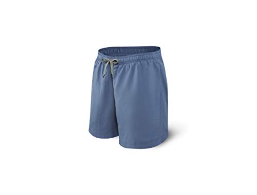 SAXX Underwear Co. Badeshorts - Cannonball 2N1 Lange Badehose Mit Taschen - Boardshorts Mit Mesh-Innenschuh Herre, Dunkler Denim, Small von SAXX Underwear Co.