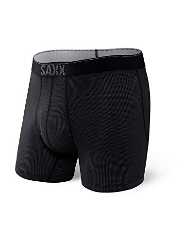 Saxx Unterwäsche Herren Boxershorts - Quest Schnelltrocknendes Mesh Herrenunterhosen - Boxershorts mit integrierter Pouch TM Unterstützung - Unterwäsche für Herren, Schwarz II, Mittel von SAXX Underwear Co.