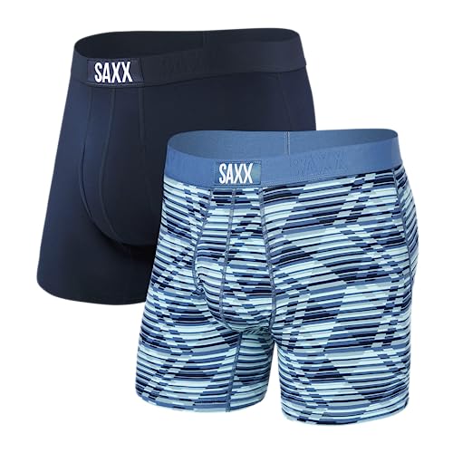 SAXX Underwear Co. Herren-Unterwäsche mit Tasche, ultraweich, Boxershorts, 2 Stück, Dazed Argyle/Navy, X-Large SAXX Underwear Co. Herren-Unterwäsche mit Tasche, ultraweich, Boxershorts, 2 Stück, Dazed Argyle/Navy, X-Large von SAXX Underwear Co.