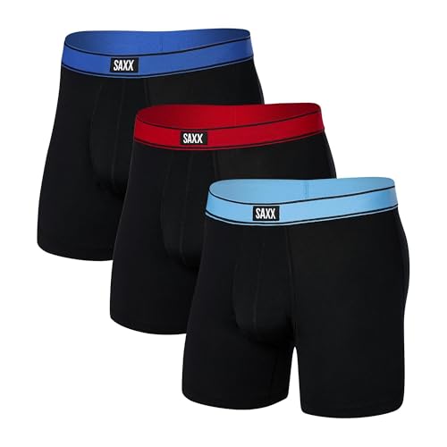 SAXX Underwear Co. - Herren-Boxershorts mit integriertem Beutel, 3er-Pack, Slvr Lke/Chry/Sprt Blu Wb, Small SAXX Underwear Co. - Herren-Boxershorts mit integriertem Beutel, 3er-Pack, Slvr Lke/Chry/Sprt Blu Wb, Small von SAXX Underwear Co.