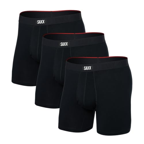 SAXX Underwear Co. Vibe Xtra Herren-Boxershorts, 3er-Pack mit integrierter Beutelunterstützung, Core, Schwarz, M SAXX Underwear Co. Vibe Xtra Herren-Boxershorts, 3er-Pack mit integrierter Beutelunterstützung, Core, Schwarz, M von SAXX Underwear Co.