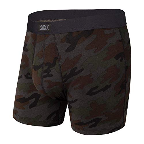 SAXX Underwear Herren Boxer Briefs - DAYTRIPPER Herren Unterwäsche - Boxer Briefs mit integriertem BallPark Pouch Support Core - Schwarz - Medium von SAXX Underwear Co.