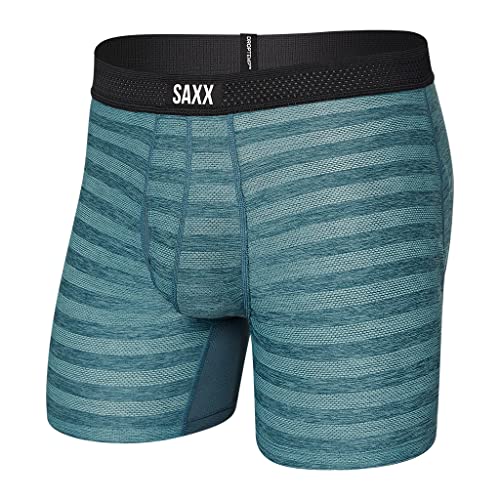 Saxx Herrenunterwäsche - Droptemp Kühlendes Mesh - Herren Boxershorts mit integrierter Pouch Support, Herrenunterwäsche, Washed Teal Heather, XL von SAXX Underwear Co.