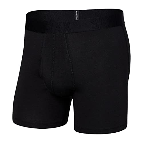 Saxx Men’s Underwear – DropTemp Kühlende Boxershorts mit integrierter Pouch TM und Eingriff – Weich, Atmungsaktiv und Feuchtigkeitsregulierend – Herrenunterwäsche, Schwarz, M von SAXX Underwear Co.