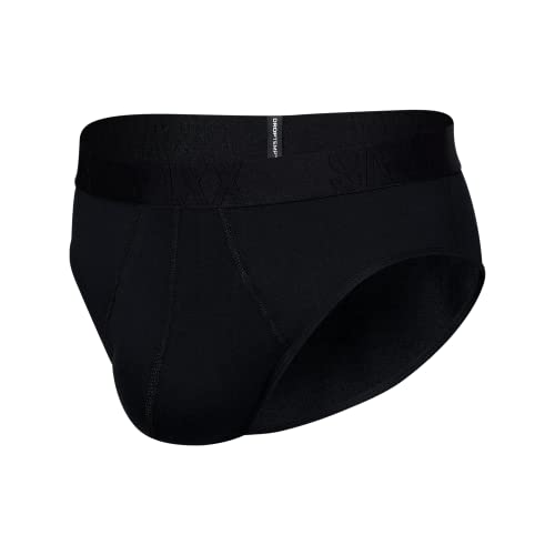 Saxx Men’s Underwear – DropTemp Kühlender Herren-Slip mit integrierter Ballpark Pouch TM und Eingriff – Weich, Atmungsaktiv und Feuchtigkeitsregulierend - Herrenunterwäsche, Schwarz, S von SAXX Underwear Co.