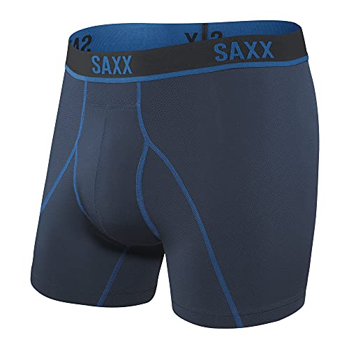 Saxx Men's Underwear Herrenunterwäsche - Kinetic Leichtes Kompressions Mesh Boxer mit integrierter Ballpark Pouch TM Unterstützung und Bewegungsfreiheit, Marine Blau Anthrazit, X-Large Saxx Men's Underwear Herrenunterwäsche - Kinetic Leichtes Kompressions Mesh Boxer mit integrierter Ballpark Pouch TM Unterstützung und Bewegungsfreiheit, Marine Blau Anthrazit, X-Large von SAXX Underwear Co.