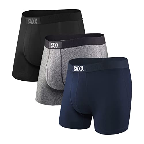 Saxx Men's Underwear Herrenunterwäsche - Ultra Super Weich Boxer-Slips mit integrierter Pouch TM Unterstützung – 3er Packung, Classic Ultra 18, S von SAXX Underwear Co.