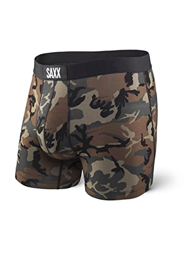Saxx Men's Underwear Herrenunterwäsche - Vibe Super Weich Boxershorts mit integrierter Pouch TM Unterstützung – Unterwäsche für Herren, Woodland Camo, Mittel von SAXX Underwear Co.