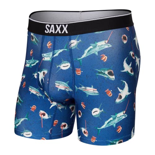 Saxx Men's Underwear Herrenunterwäsche – Volt Atmungsaktives Mesh Boxershorts mit integrierter Pouch TM Unterstützung – Trainingsunterwäsche für Herren, Chompers, Klein von SAXX Underwear Co.