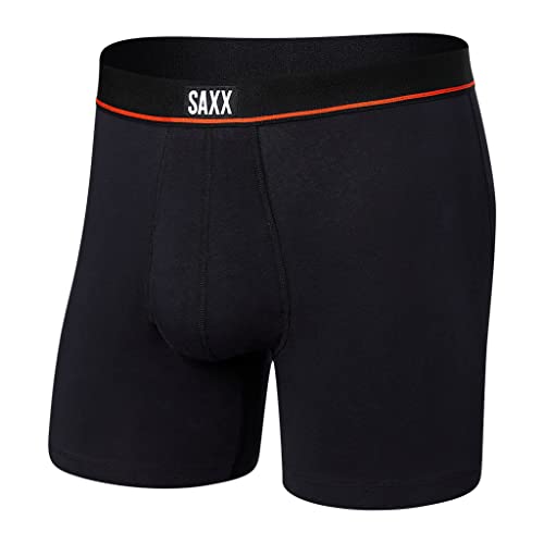 Saxx Men’s Underwear - Non-Stop Stretch-Baumwoll Boxershorts eng, mit integrierter Pouch TM und Eingriff – Weich, Atmungsaktiv and Feuchtigkeitsregulierend - Herrenunterwäsche, Schwarz, L von SAXX Underwear Co.