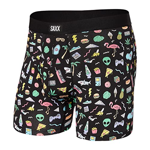Saxx Men's Underwear Unterwäsche Herren-Boxershorts - Daytripper Herren-Unterhose - Boxershorts mit integrierter Pouch TM Unterstützung - Herrenunterwäsche, Fun Bits-Schwarz, S von SAXX Underwear Co.