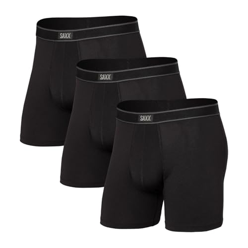 Saxx Men's Underwear Unterwäsche Herren Boxershorts - Daytripper Unterhosen mit integrierter Ballpark Pouch TM Unterstützung - 3er Packung, Schwarz, Groß Saxx Men's Underwear Unterwäsche Herren Boxershorts - Daytripper Unterhosen mit integrierter Ballpark Pouch TM Unterstützung - 3er Packung, Schwarz, Groß von SAXX Underwear Co.
