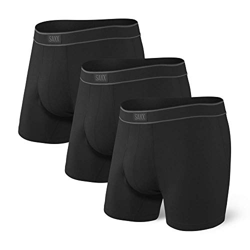 Saxx Men's Underwear Unterwäsche Herren Boxershorts - Daytripper Unterhosen mit integrierter Ballpark Pouch TM Unterstützung - 3er Packung, Schwarz, Mittel von SAXX Underwear Co.