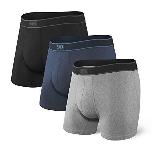 Saxx Men's Underwear Unterwäsche Herren Boxershorts - Daytripper Unterhosen mit integrierter Ballpark Pouch TM Unterstützung - 3er Packung, Schwarz/Grau/Marine Blau, Klein Saxx Men's Underwear Unterwäsche Herren Boxershorts - Daytripper Unterhosen mit integrierter Ballpark Pouch TM Unterstützung - 3er Packung, Schwarz/Grau/Marine Blau, Klein von SAXX Underwear Co.