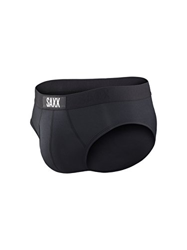 Saxx Men's Underwear Unterwäsche Herren-Slip – Ultra Super Weich Männer-Unterhosen – Herren-Slip mit integrierter Pouch TM Unterstützung, Schwarz, Groß von SAXX Underwear Co.