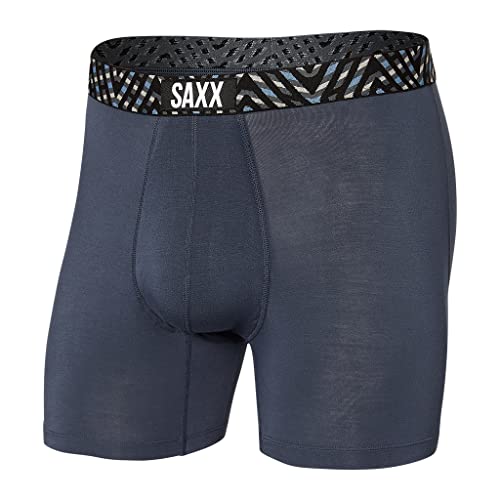 Saxx Underwear Herrenunterwäsche - Vibe Super Weich Boxershorts mit integriertem Pouch-Unterstützung – Unterwäsche für Herren, India Ink/Amaze-Zing WB, S von SAXX Underwear Co.