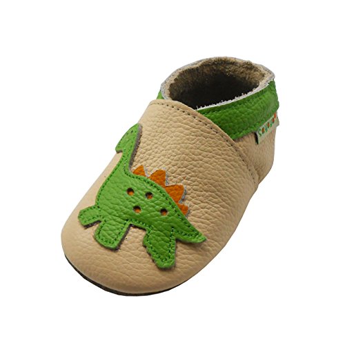 SAYOYO Dinosaurier WeichesLeder Lauflernschuhe Krabbelschuhe Babyschuhe 19/20 (6-12) M Monate,Beige von SAYOYO