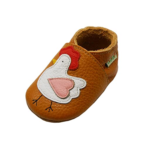 SAYOYO Hähnchen WeichesLeder Lauflernschuhe Krabbelschuhe Babyschuhe 19/20 (6-12) M Monate, Braun von SAYOYO