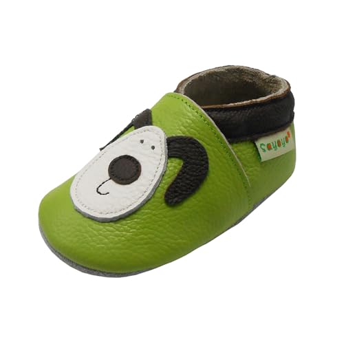 SAYOYO Kaninchen WeichesLeder Lauflernschuhe Krabbelschuhe Babyschuhe 25/26 (24-36) XXL Monate, Grün von SAYOYO