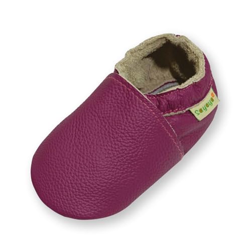 SAYOYO Kleinkindschuhe Weichbesohlte Mit Wildledersohlen Für Baby Anfänger Babyschuhe,19/20 (6-12) M Monate,Purple von SAYOYO