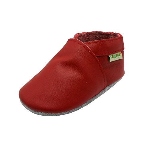 SAYOYO Premium WeichesLeder Lauflernschuhe Krabbelschuhe Babyschuhe 23/24 (18-24) XL Monate,Rot von SAYOYO