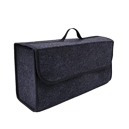 Elektronische Tasche,Kabel Organizer Tasche Filztuch Auto Kofferraum Organizer Box Tragbare Faltbare Aufbewahrungsbox Fall Auto Innenstreifen Aufräumen Container Taschen Schwarz Grau ( Color : Dark Gr von SAYTAK