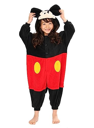 Mickey Mouse Onesie Kigurumi Einteiler Onesie Kostüm Jumpsuit | SAZAC Kigurumi | Halloween & Karneval | für Kinder und Erwachsene | One Size Fits All (155 – 180+ cm) von SAZAC