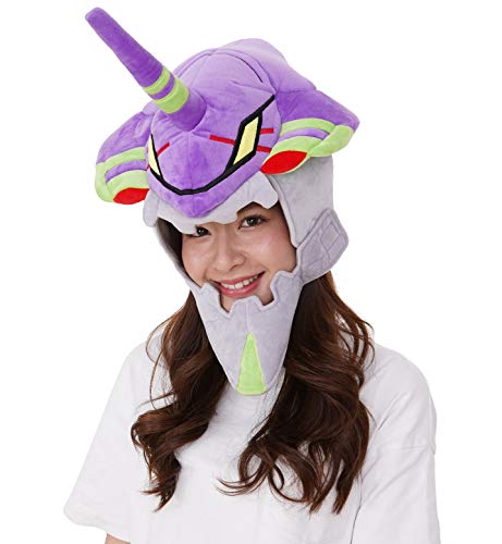 SAZAC Kigurumi Mütze Evangelion Unit-01 - Eva-01 - Cozy Costume Beanie Cap - Erwachsenengröße lila von SAZAC