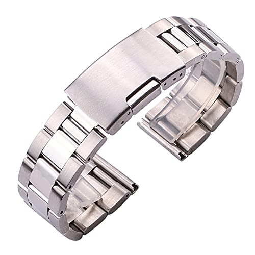 18 20 22 24 mm Uhrenbandband Festkörper -Edelstahl -Armband Silber Gold Schwarzes gerade End Watchbänder Uhren Zubehör Uhrengurt (Farbe: Mittelgold, Größe: 20 mm) Full of stars von SAyfur