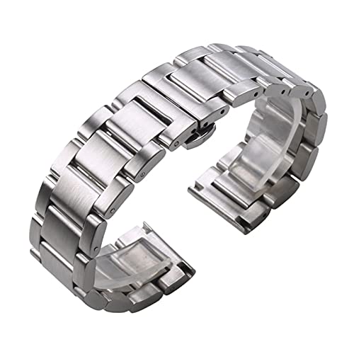 Edelstahl -Wachgurt Armbänder Männer Silber Metall 18 20 21 22 23 24 -mm Fashion Frauen Uhrenbänder Accessoires Uhrengurt (Farbe: Mitte gebürstet, Größe: 21mm) Full of stars von SAyfur