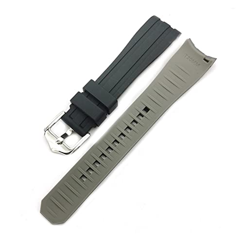 Gebogenes Ende Gummi -Gurt Diving Schnellfreisetzung Silikongelenk Armband Passform für Omega Fit für Seiko Fit für Tissot Fit für Tudor Uhren Band 18mm 20mm 22mm Uhrengurt (Farbe: rot, Größe: 22 mm) von SAyfur
