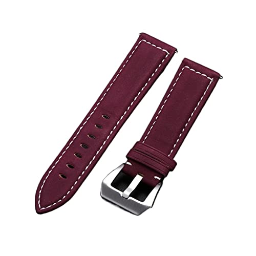 Leder Uhrenband -Armband Schwarz Blaubraun Vintage Matther Watchgurt für Frauen Männer 18mm 20 mm 22 mm 24mm Handschuh -Uhr -Gurt (Farbe: Dunkelbraun, Größe: 24mm) Full of stars von SAyfur