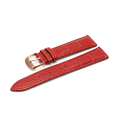 SAyfur 12 14 16 18 19 20 21 22 24 -mm Leder Band Luxus Uhrenbandgürtelhandschuhe Ladies Band Red Black White Watch Armband (Farbe: Pink RG, Größe: 22 mm) Full of stars von SAyfur