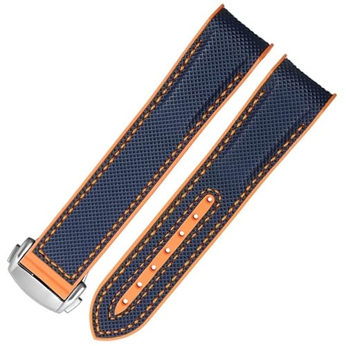 SAyfur 20 mm 22 mm Gummi -Nylon -Silikon -Uhrenband für Omega GMT Planet Ocean Seamaster Diver 300 gebogenes Ende Orange Uhrengurt Full of stars von SAyfur