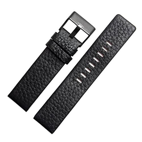 SAyfur Leder Uhrenbandbänder DZ1657 DZ1405 DZ120 Uhrengurt Herren-Handgelenk Bänder 26 mm 28 mm 30 mm 22 mm 24 mm Pass für Diesel Uhrengurt (Farbe: Braun-Silver-Schnalle, Größe: 24mm) Full of stars von SAyfur
