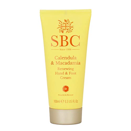 SBC Skincare - Hand- und Fußcreme mit Kalendula und Makadamia - 100 ml - Bietet Elastizität und Lindert Trockenheit - Feuchtigkeitscreme - Calendula & Macadamia Hand & Foot Cream von SBC Skincare