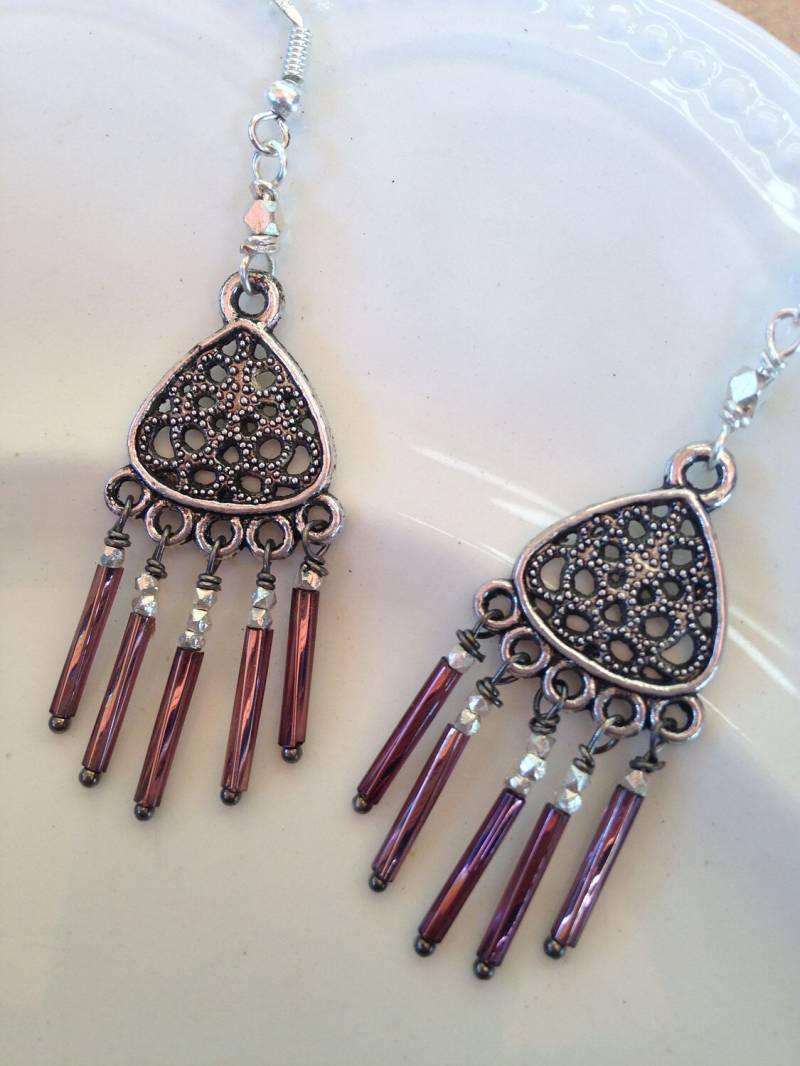 Boho Ohrringe Lila von SBEC
