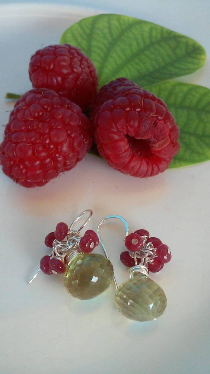 Facettierte Citrin Schmuck/Citrin Ohrringe/Tränen Perlen Schmuck/Granat Ohrringe/Edelstein Schmuck/Silber Ohrringe/Geschenk Für Sie von SBEC