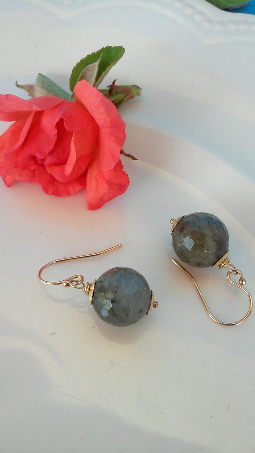 Labradorit Ohrringe/Gold Ohrringe/Handgefertigter Schmuck Labradorit Ohrringe/Gold Ohrringe/Handgefertigter Schmuck von SBEC