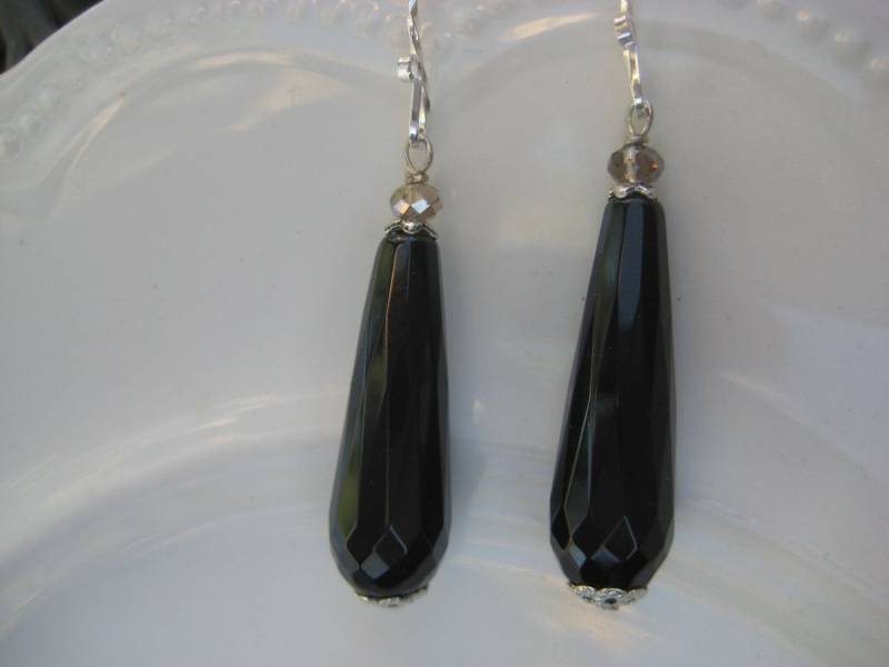 Onyx Ohrringe Sterling Silber Ohrhaken Onyx Ohrringe Sterling Silber Ohrhaken von SBEC