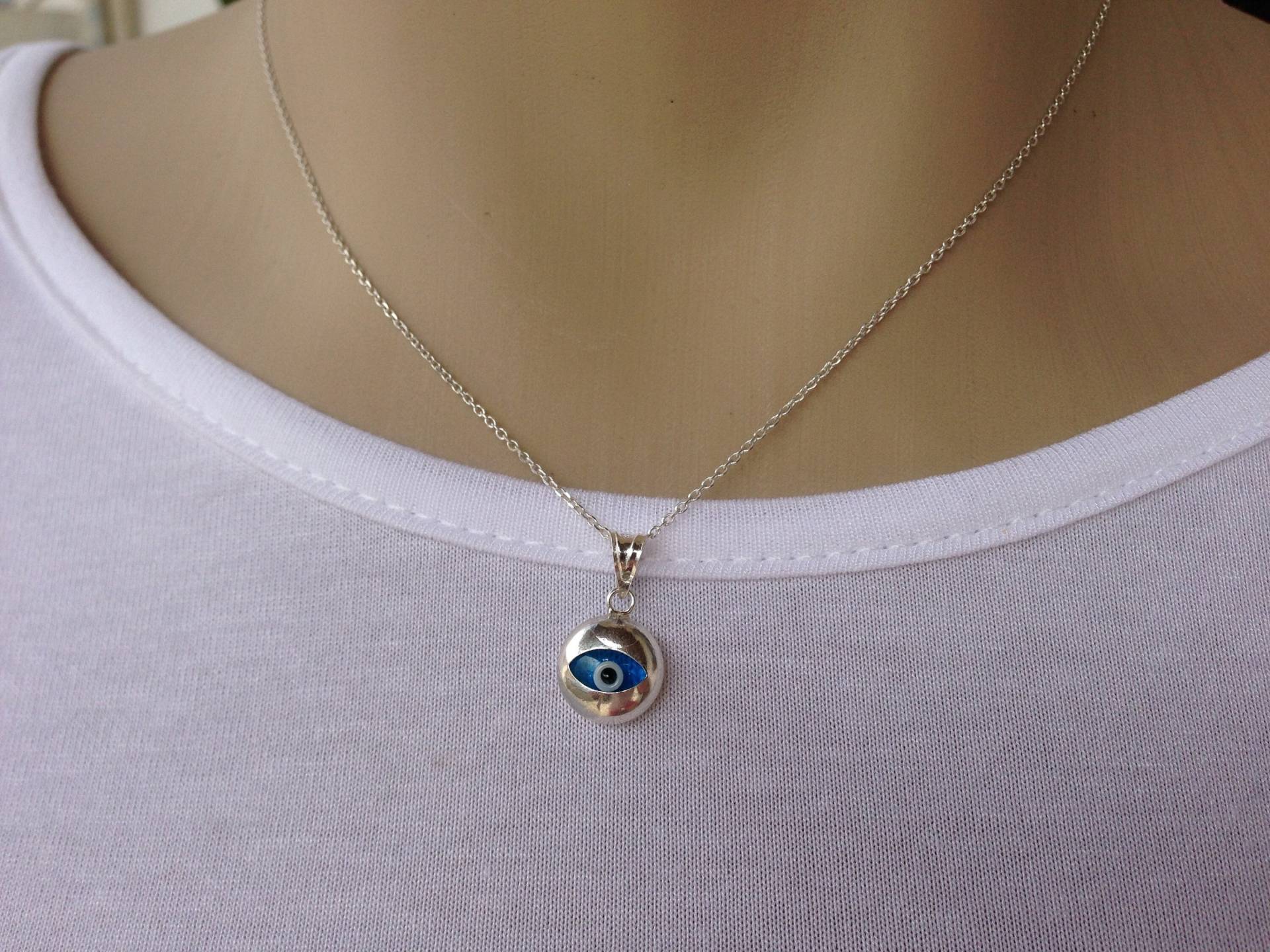 sterling Silber Evil Eye Anhänger Halskette Frauen Schutz Schmuck von SBOeyes