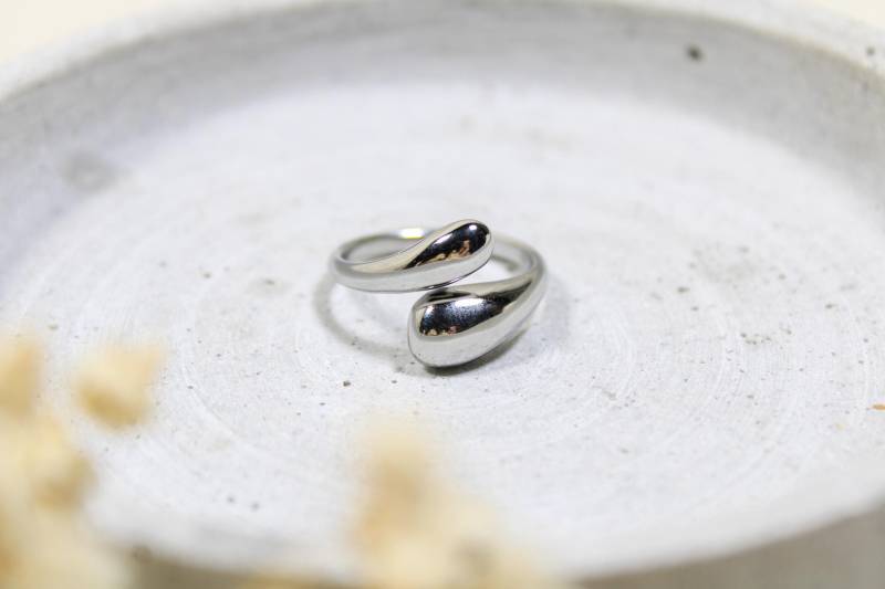 Edelstahl Ring Silber | Statement Schmuck Geschenkidee Jahrestag Freundin Stapelring Schmuckgeschenk Gold von SBSimpleJewelry