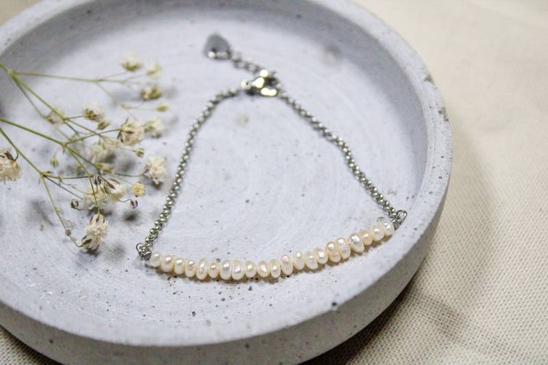 Perlenarmband, Perlenschmuck, Süßwasserperlen, Edelstahl, Natürliche Perlen, Süßwasserperlen Armband, Echte Perlen von SBSimpleJewelry
