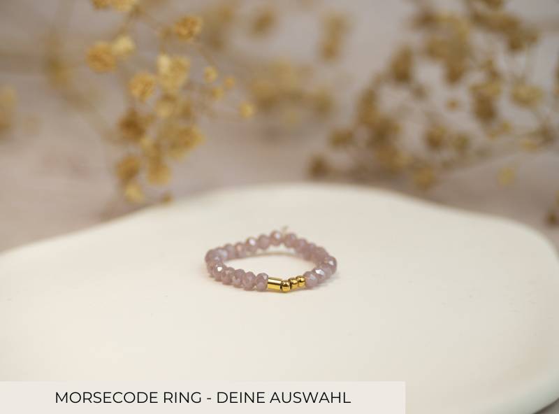 Personalisierter Morsecodering, Morsecode Schmuck, Morsezeichen Ring, Personalisierbarer Perlenring, Schmuckgeschenkidee von SBSimpleJewelry