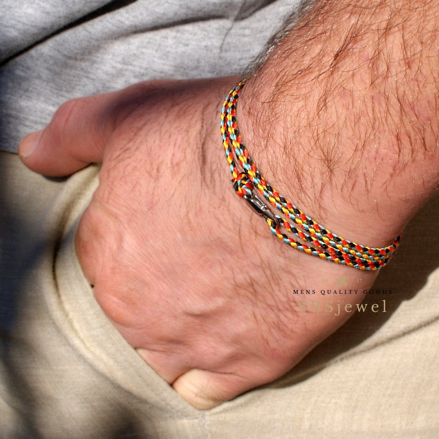 Seil Armband Gewebt Manier Designer Herren Kordel Thread Unisex Farbige Schmuck von SBSjewel